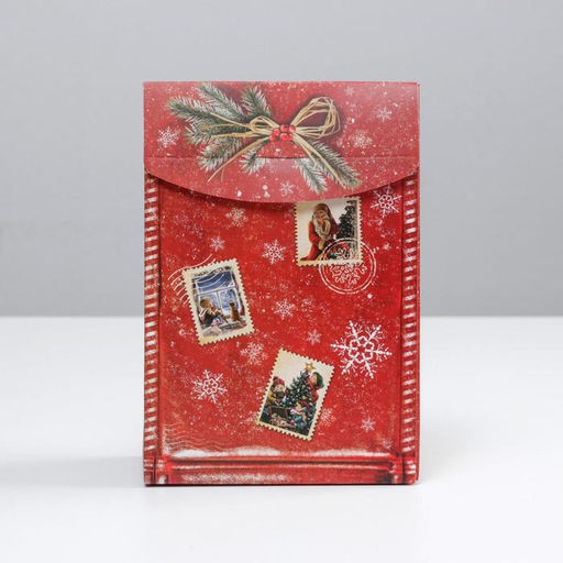 Цена за 2 шт. Коробка подарочная новогодняя складная Почта, 15?7?22 см, Новый год