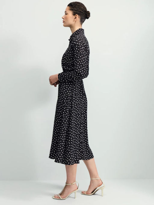 Приталенное платье с принтом в горошек / Zarina