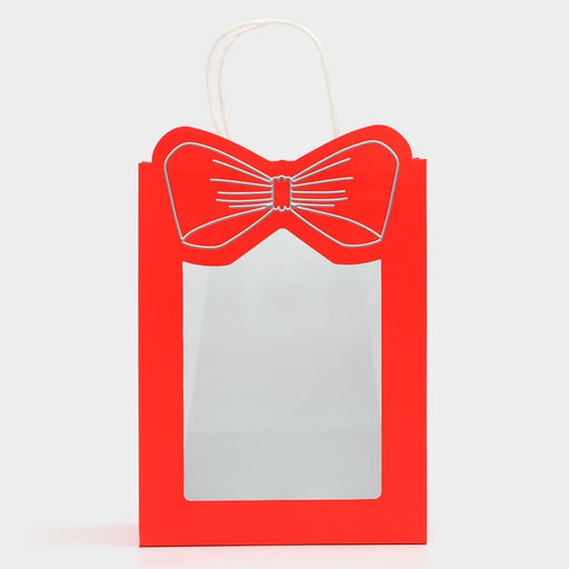 Цена за 12 шт. Пакет подарочный новогодний с оком Бант, 19?26?13 см - UPAK LAND фото 3