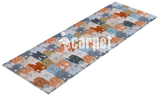 Коврик вырезной icarpet PRINT антискользящий (100) "Котики" 60х200 S