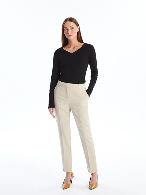 V Yaka D?z Uzun Kollu Kad?n Ti??rt - Waikiki фото 2