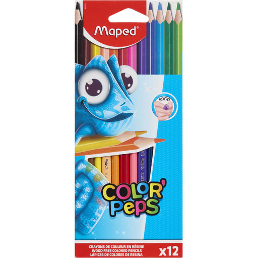 Карандаши цветные Maped COLOR&#039;PEPS трехгранные,пластик,12цв/наб,862702