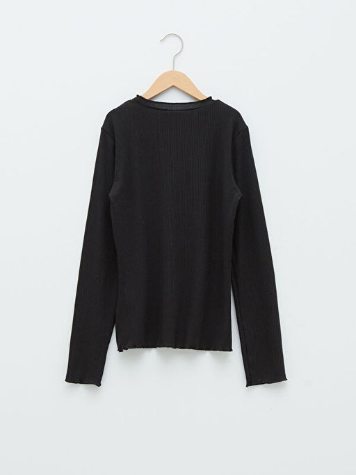 Bisiklet Yaka Basic Uzun Kollu K?z ?ocuk Ti??rt - Waikiki фото 2