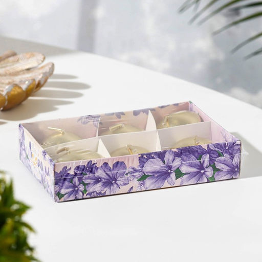 Набор свечей плавающих «Овал», 6 шт., золотистая, 4×2 см