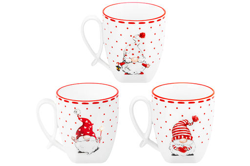 Набор 3 кружек 300 мл 10,5*8*9 см Весёлые гномики ручка петля - Elan gallery фото 4