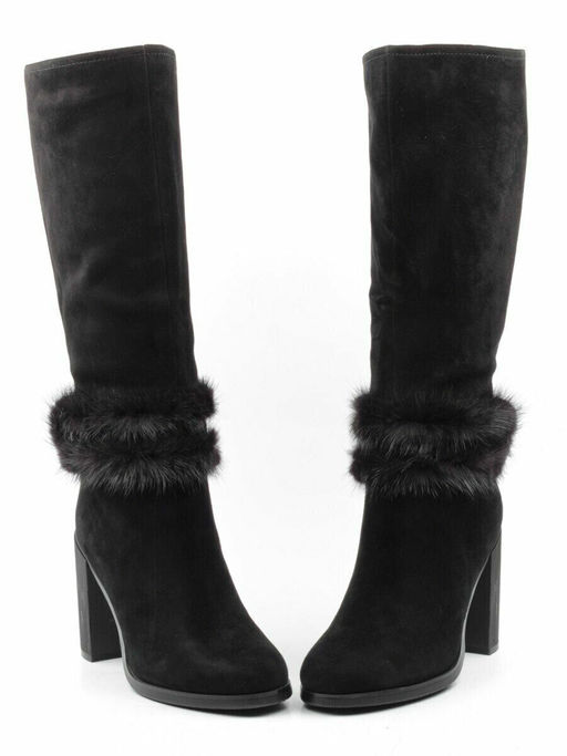 1686-1461MB-1 BLACK Сапоги зимние женские (натуральная замша, натуральный мех (еврозима)) - No name фото 12