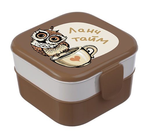 Контейнер для обеда (с вкладышем) 0,4+0,4л в ассорт. арт. М1232