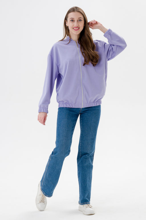 Бомбер из коттон фита сирень макси - Амадэль фото 24