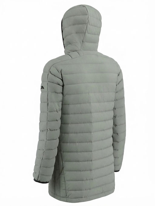 Куртка мужская удлинённая стёганая с капюшоном и графеновой подкладкой утеплитель тинсулейт