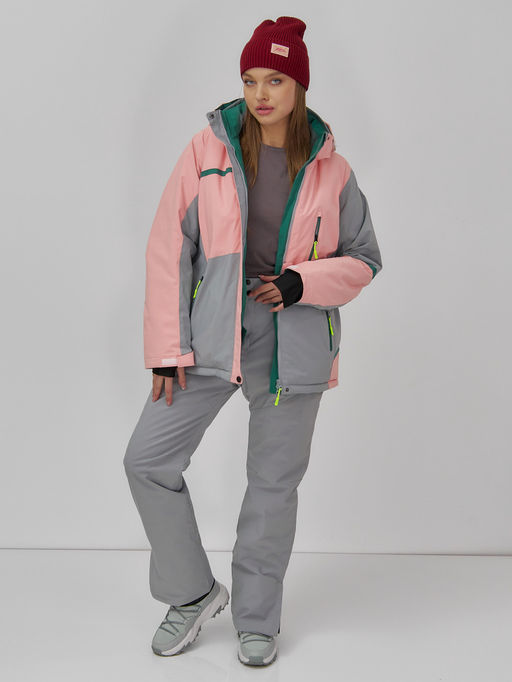 Горнолыжный костюм женский зимний персикового цвета 0709_1P - Chunmai фото 16