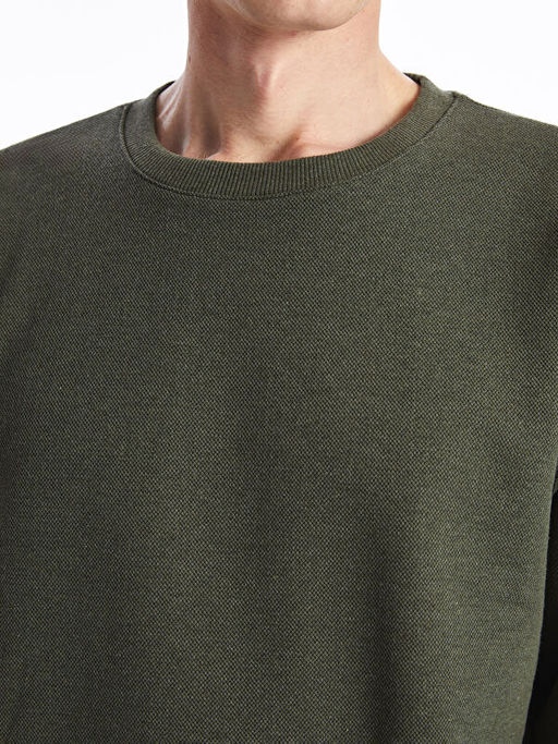 Bisiklet Yaka Uzun Kollu Erkek Sweatshirt