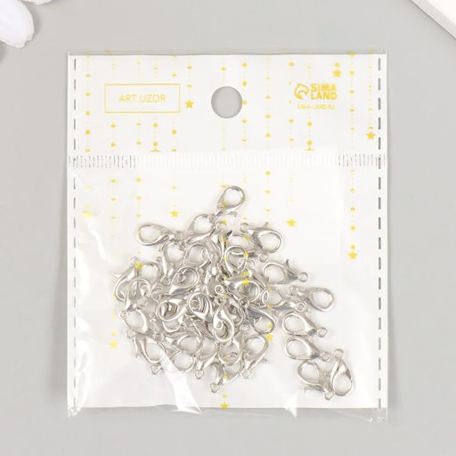 Цена за 40 шт. Карабин металлический, 1.2×0.6 см