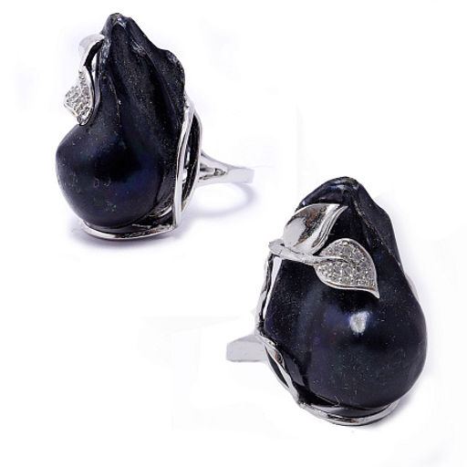 Кольцо с большой синей Жемчужиной