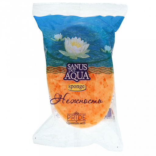 Губка банная для тела "Нежность" 17х10,5х6,5см, профилированная, пенополиуретан (Россия)