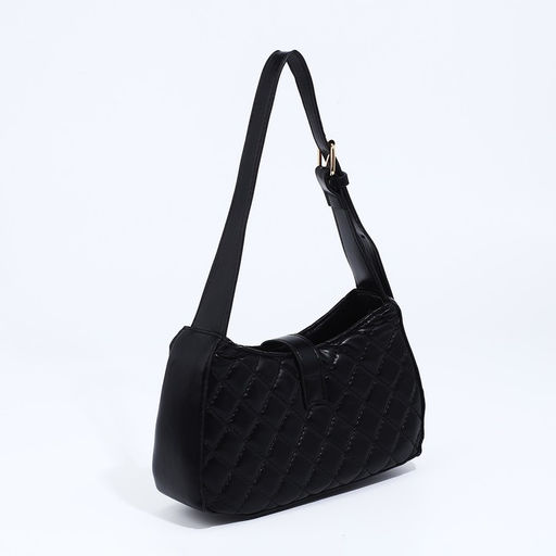 Сумка женская багет на молнии, 22×7×12 см, чёрная