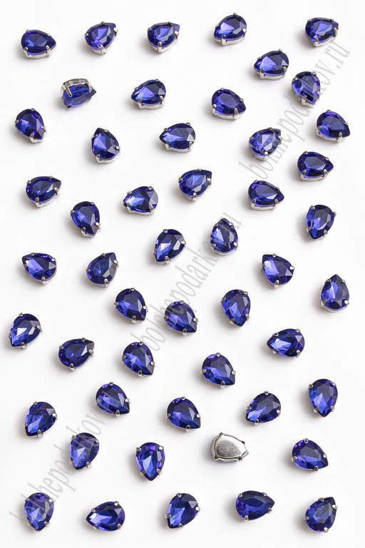 Стразы пришивные 8*6 мм "Капелька" (50 шт) SF-7055, синий №9