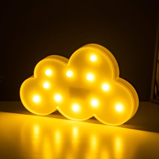 Фигурка светящаяся RISALUX «Облачко», 11хLED, ночники, батарейки 2×АА, 29×3×18 см, МИКС