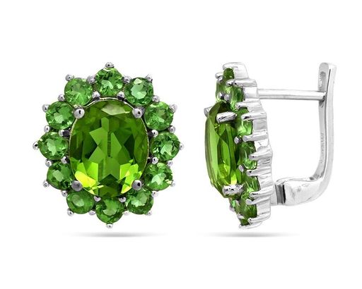Серьги из серебра султанит, Капитолина