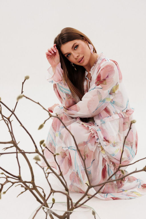 Платье AmberA 1130-3 цветы  фото 3