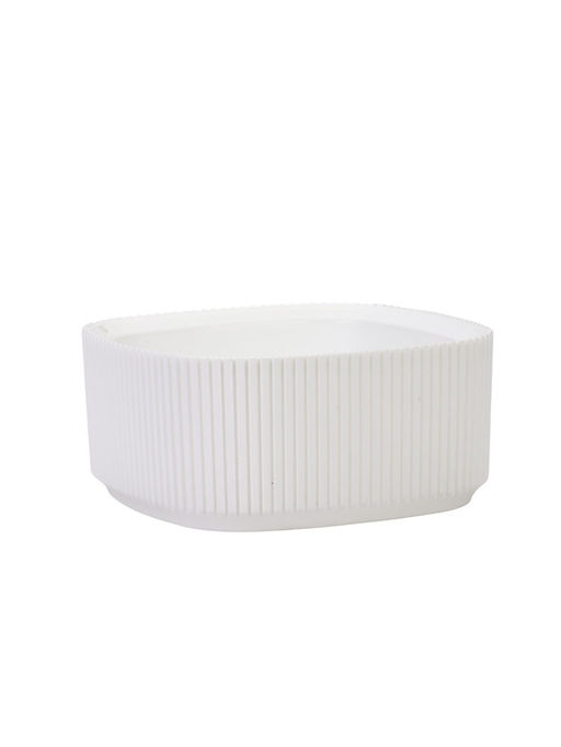 Кашпо вставкой 1,6 л 20 х 20 см белый СТРИП