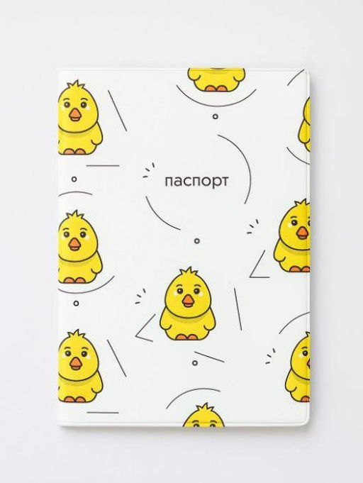 ОБЛОЖКА ДЛЯ ПАСПОРТА Crazy duck, white, плотность 600 мкм