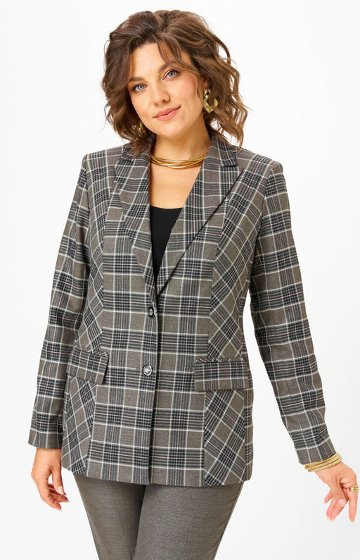 Костюм БелЭльСтиль 412/596 клетка + коричневый