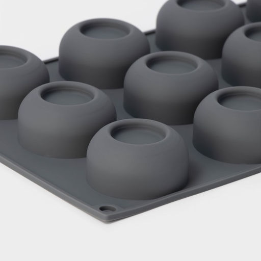 Форма для выпечки и муссовых десертов KONFINETTA Фолд, силикон, 28,8?17,1?2,6 см, 12 ячеек (4,2?2,5 см), цвет серый  фото 3