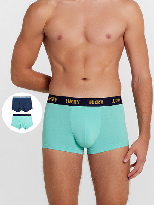 Трусы мужские боксеры мультипак (2 шт.) в мятно-голубом и синем цвете голубая мята +морская глубина 411215-2