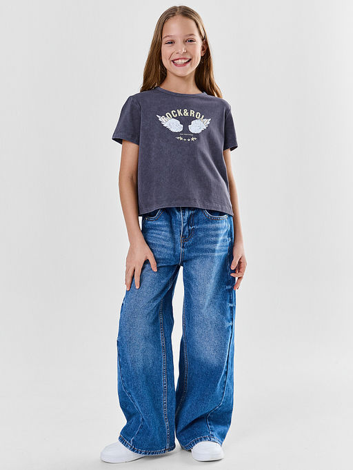 Футболка для девочек серая укороченная - Mark formelle фото 2