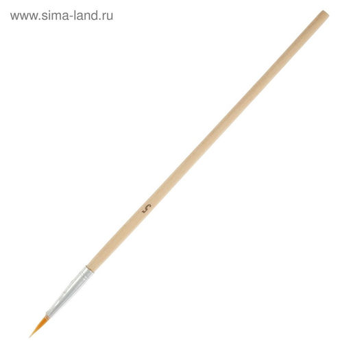 Кисти для рисования, синтетика, 10 штук: № 1, 2, 3, 4, 5, 6, 7, 8, 9, 10, круглые, деревянная ручка, международный размер