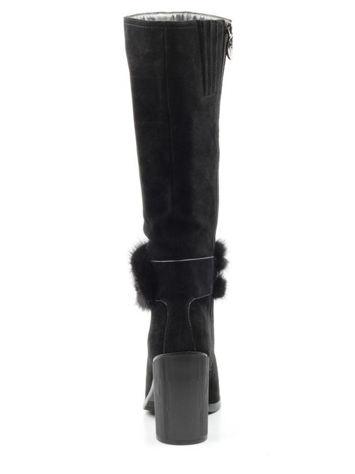 02-1686-1461MB-1 BLACK Сапоги женские (натуральная замша, натуральный мех (еврозима)) - Фабричный китай фото 11