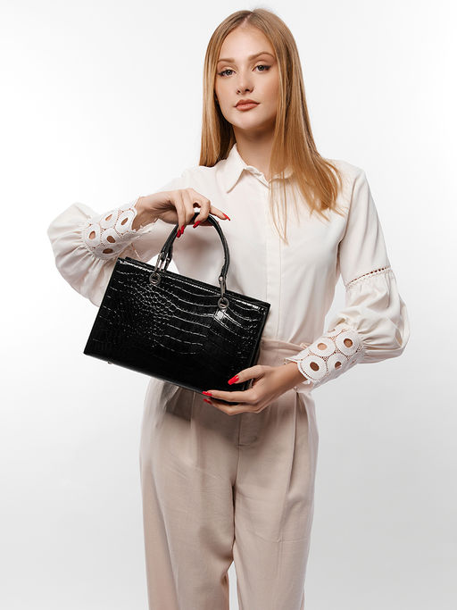 LACCOMA сумка WJ202339-черный эко кожа хлопок фото 9