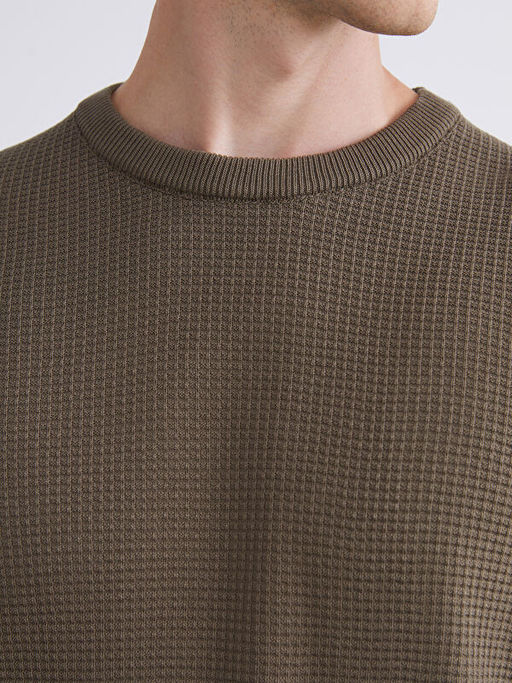 Bisiklet Yaka Kareli Erkek Triko Kazak