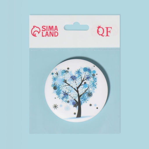 Цена за 3 шт. Зеркало складное «Деревья», d=7.5 см, с увеличением х2, голубой/красный