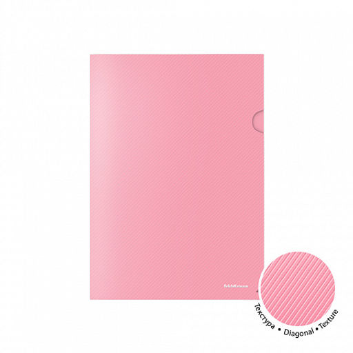 Цена за 12 шт. Папка-уголок пластиковая ErichKrause Diagonal Pastel, A4, непрозрачный, ассорти (в пакете по 12 шт.)  фото 2