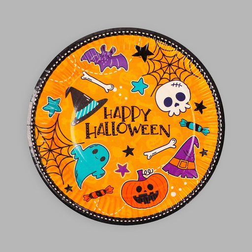 Тарелка бумажная Happy Halloween, 18 см, набор 6 шт - Страна карнавалия фото 3