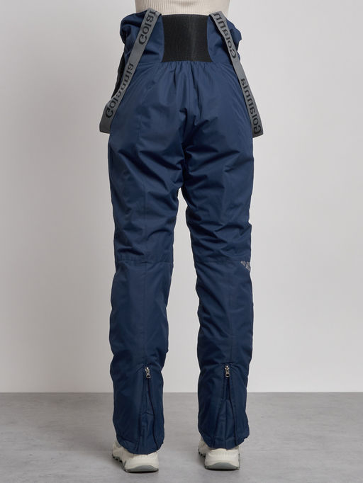 Полукомбинезон с высокой посадкой женский зимний темно-синего цвета 7605TS - Colannia фото 12