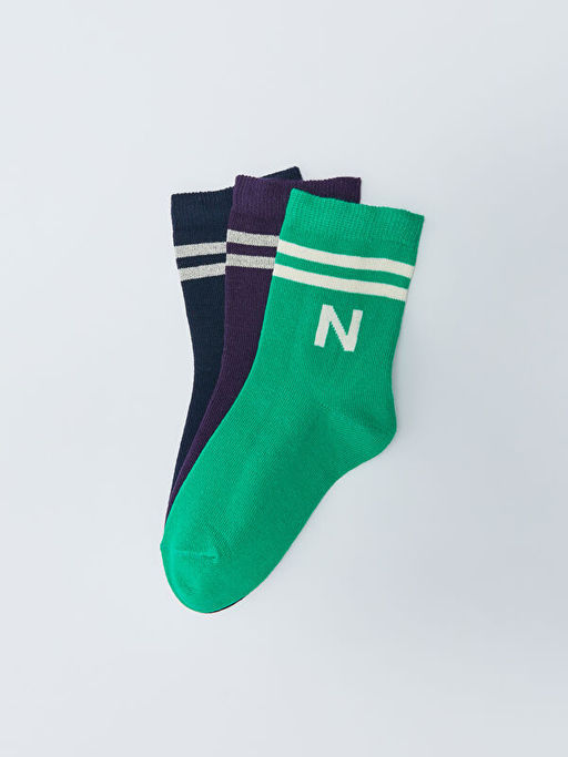 Desenli K?z ?ocuk Soket ?orap 3l? - Waikiki фото 2