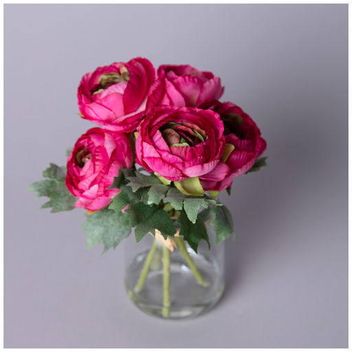 БУКЕТ ИСКУССТВЕННЫХ ЦВЕТОВ В КРУГЛОЙ ВАЗЕ ВЫСОТА= 16СМ - Lefard фото 2