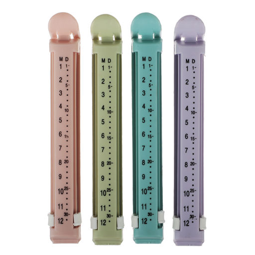 Набор зажимов для пакетов 4 шт. с датами, пластик 12 см VETTA арт. 438-016 - Полимербыт фото 3