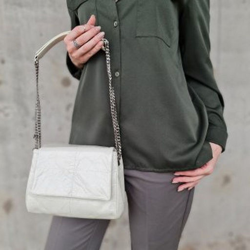 Женская кожаная сумка с ручками-цепочкой 0076-15 - Cidirro фото 4