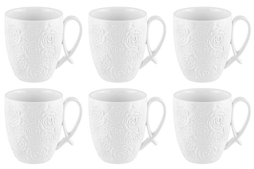 Набор кружек Elan Gallery Розы фарфор 300 мл 6 шт на подставке  фото 4