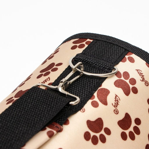 Сумка-переноска каркасная Лапки Happy, размер S, 37,5 х 17 х 22 см, бежевая - Пижон фото 5