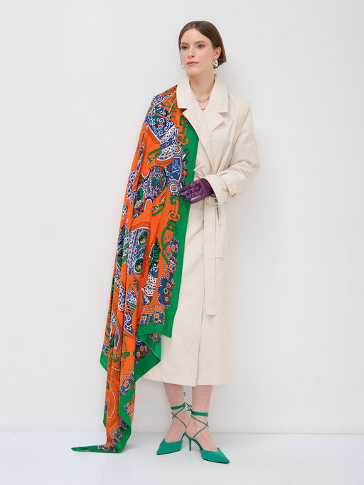 Большой, яркий платок из тонкой шерсти - Tantino фото 9