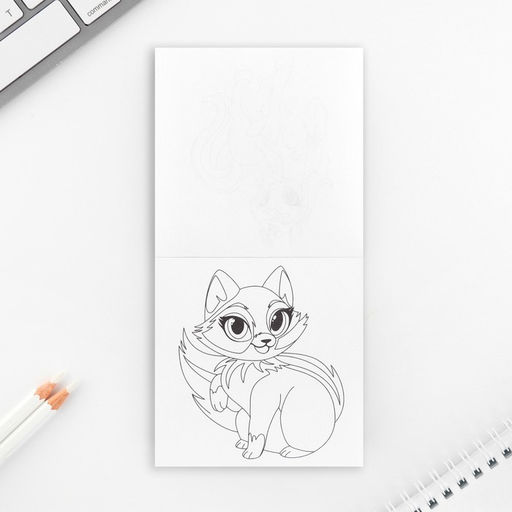 Цена за 2 шт. Подарочный набор блокнот-раскраска и восковые мелки «Аниме»