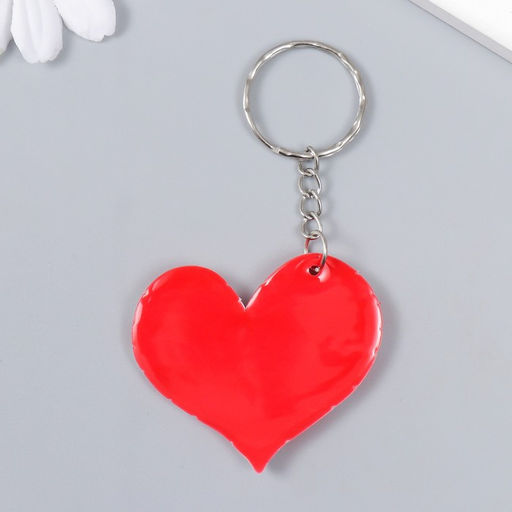 Цена за 12 шт. Брелок для ключей на кольце Полосатое сердце, резина, 4.8?4.3 см