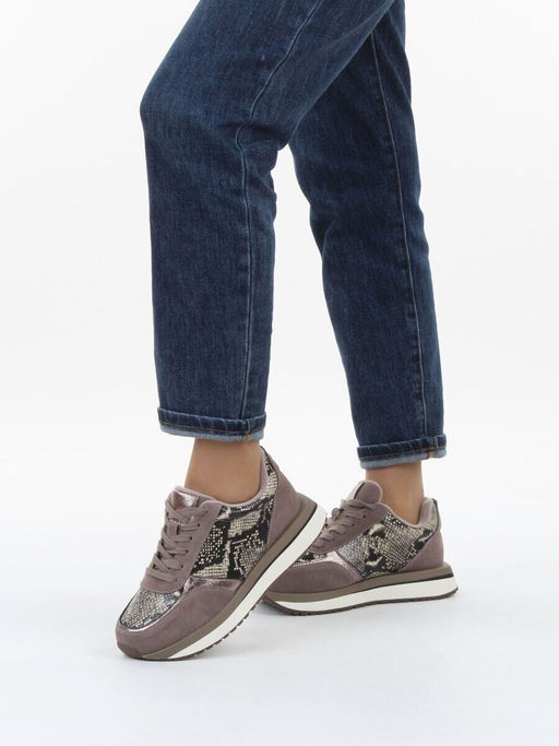 04-PCML20-2 GREY Кроссовки демисезонные женские (натуральная замша, натуральная кожа, текстиль)