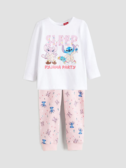 Lilo & Stitch Bask?l? K?z ?ocuk Pijama Tak?m?