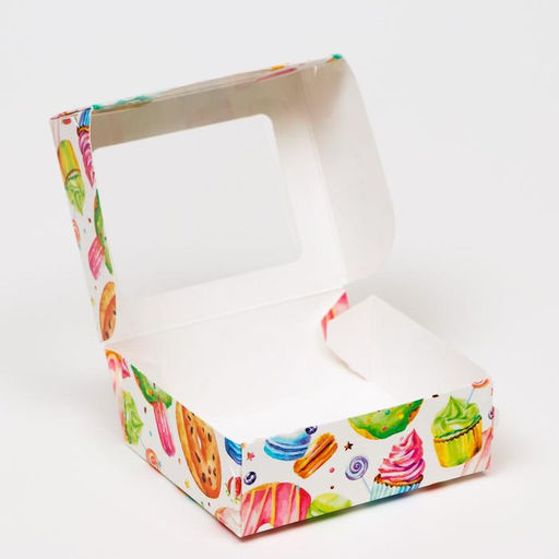 Цена за 20 шт. Коробка складная Пончики, 10 х 8 х 3,5 см - UPAK LAND фото 4