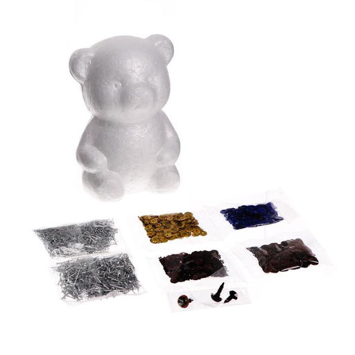 Набор для творчества. Игрушка пайетками Мишка 13,7 х 9,3 х 7,8 см + 3 цвета пайеток - Школа талантов фото 3